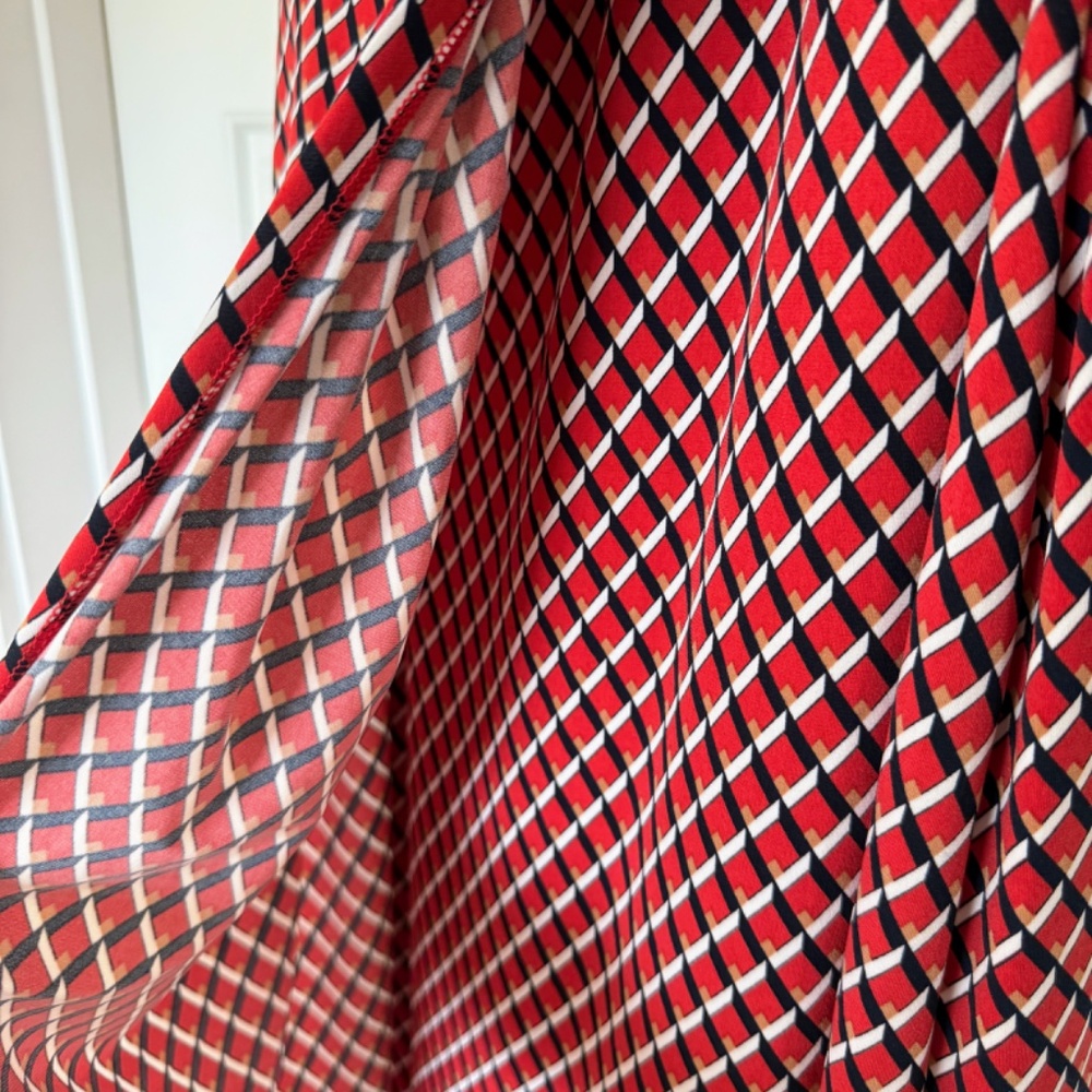 NWT Banana Republic Factory Sleeveless Work Dress - Red/Black Geometric - Size M - Picture 6 of 9